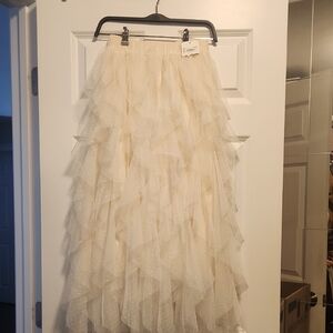 Altar'd State NWT Elegant Cream Layered Skirt